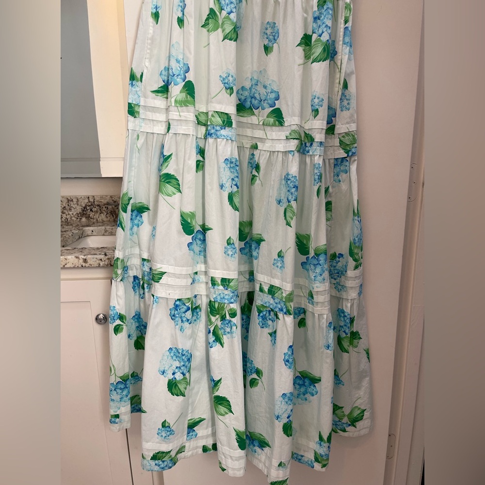Crown & Ivy Hydrangea Maxi Dress flutter sleeve tiered size Large L - Picture 2 of 6